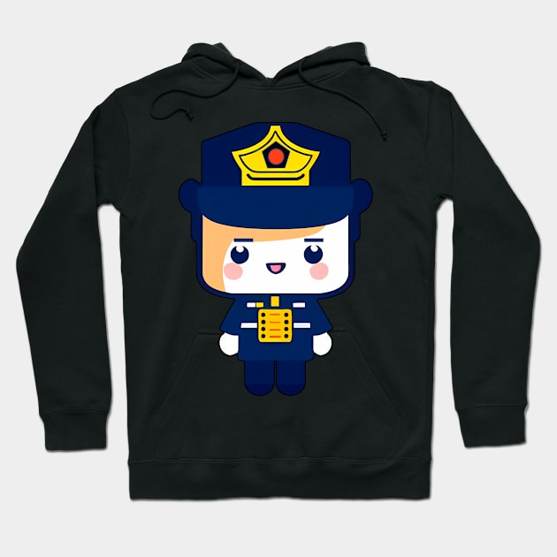 Cute Kawaii Dog as Police Officer Hoodie by Artilize